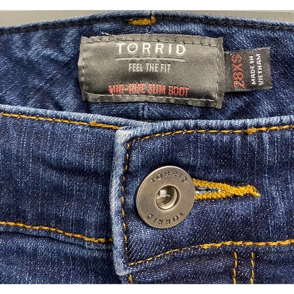 Torrid Mid-Rise Slim Boot Jeans,  SZ 28 Extra Short - Picture 2 of 6